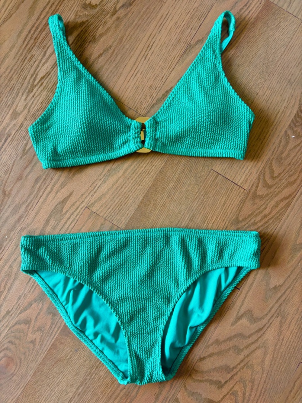 Bleu Rod Beattie Green Textured Bikini Set